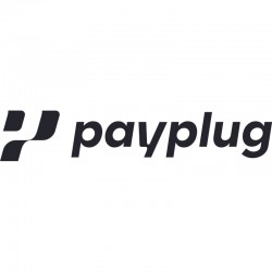 Logo "payplug" PVC noir 19mm rétro éclairé