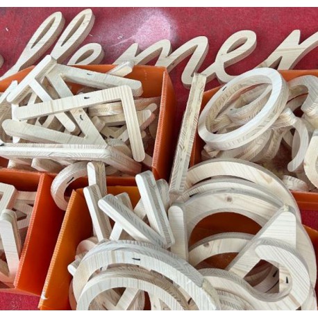 Découpe de lettres Alu brossé argent